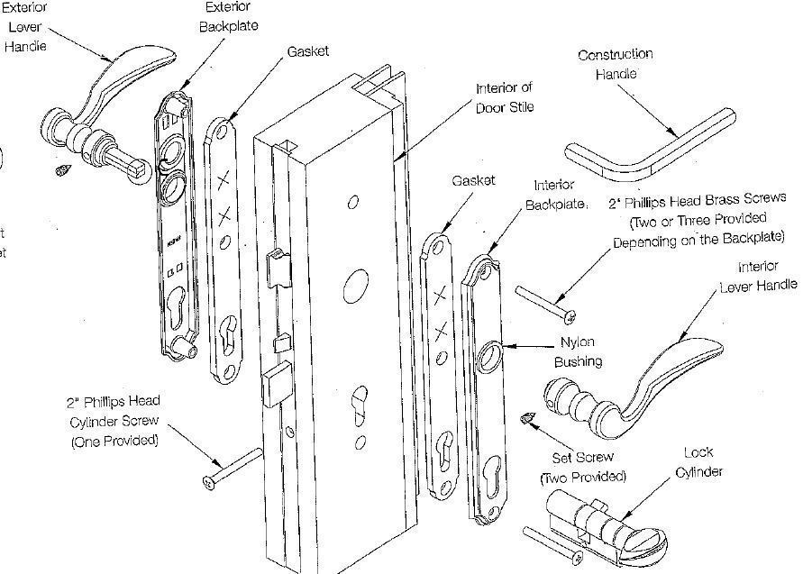 Semco Window Parts Semco Swing Door Handle Set SH101