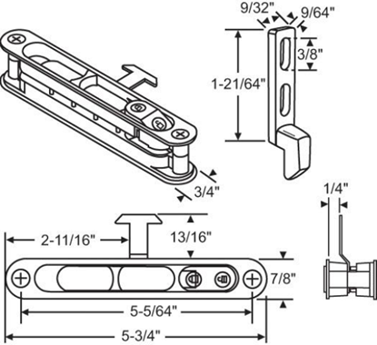 Picture of Sliding Screen Lock and Keeper- Black  SS110